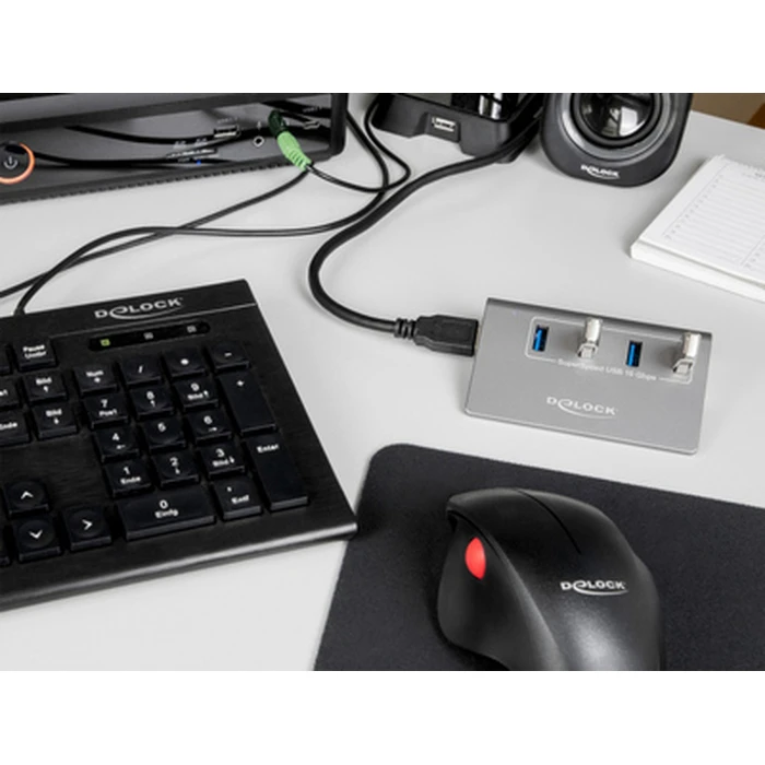 USB Hub Delock 64181, 4x USB θύρες, 10 Gbps, γκρι
