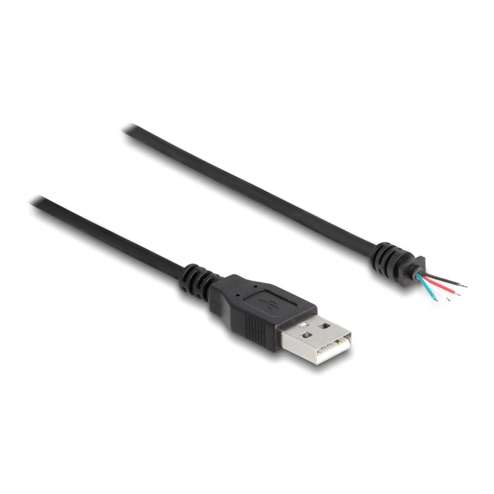 Καλώδιο USB Delock 64184 με ελεύθερα άκρα, 28 AWG, 1m, μαύρο