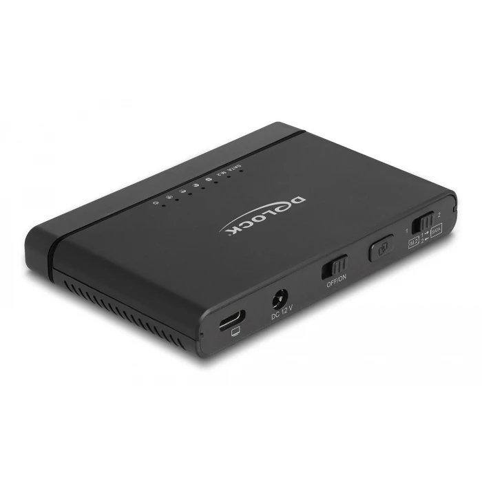 Θήκη Σκληρού Δίσκου M.2 Delock USB-C σε & SATA SSD/HDD 64190 με λειτουργία κλώνου