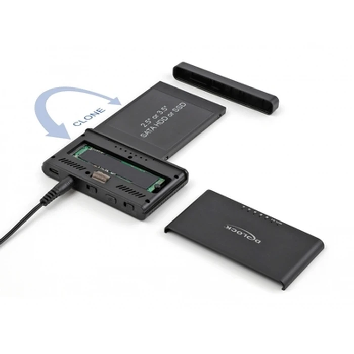 Θήκη Σκληρού Δίσκου M.2 Delock USB-C σε & SATA SSD/HDD 64190 με λειτουργία κλώνου