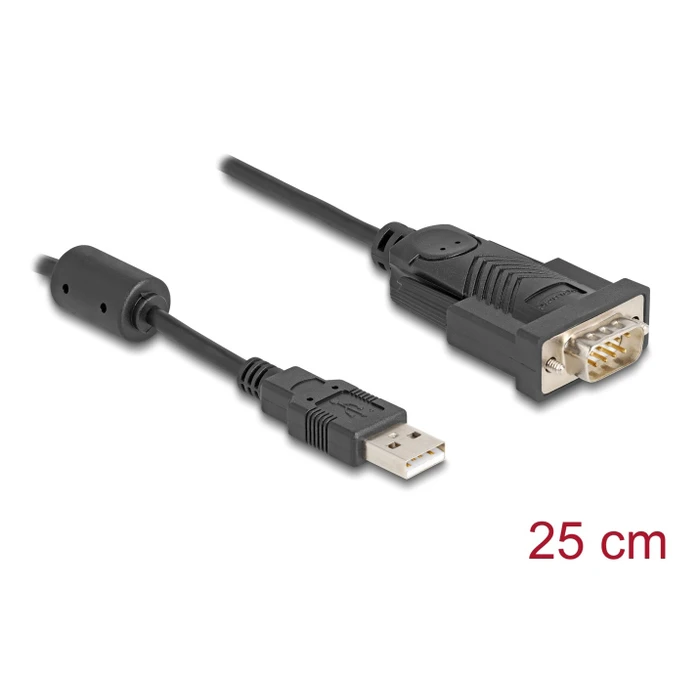 Αντάπορας USB Delock Σε Rs-232 64276, 460.8Kbps, 0.25M, Μαύρος
