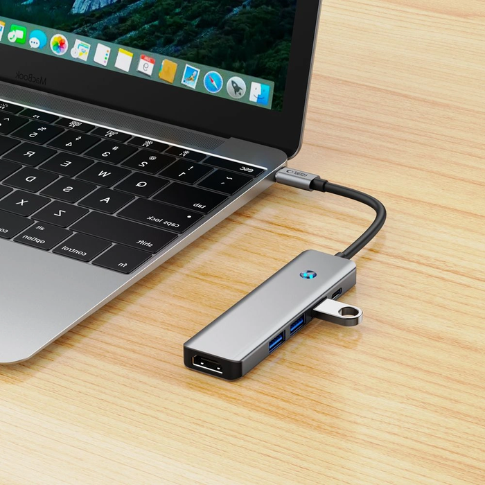 Tech-Protect HB01 HUB Adapter 5in1 USB-C + USB-A 3.0 + HDMI 4K60Hz + PD 100W Space Grey