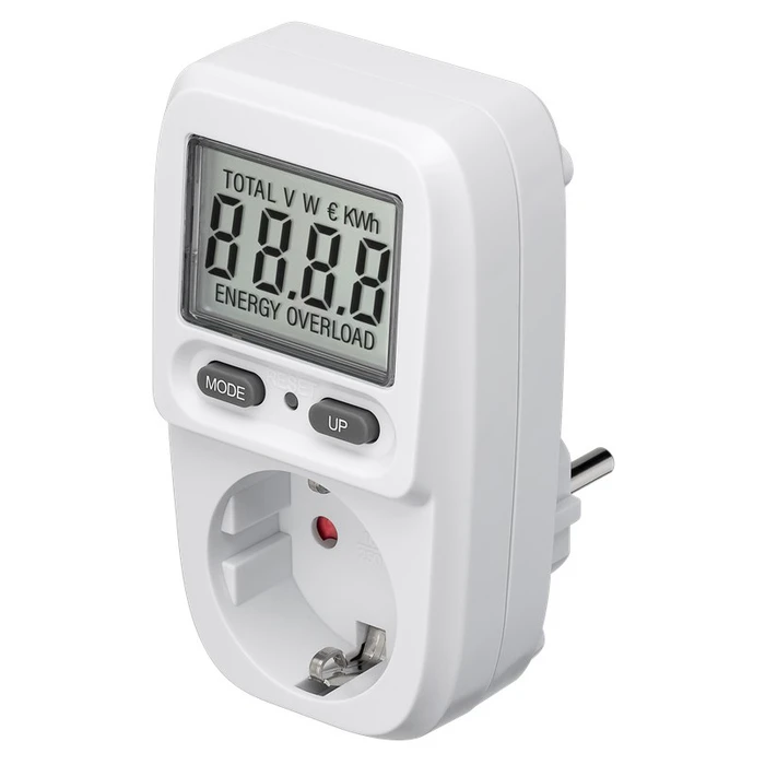 Μετρητής Κατανάλωσης Ρεύματος Goobay 64589 με Οθόνη, 16A, Λευκός