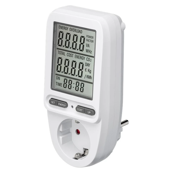 Μετρητής Κατανάλωσης Ρεύματος Goobay 64590 Με Οθόνη, 16A, Λευκός