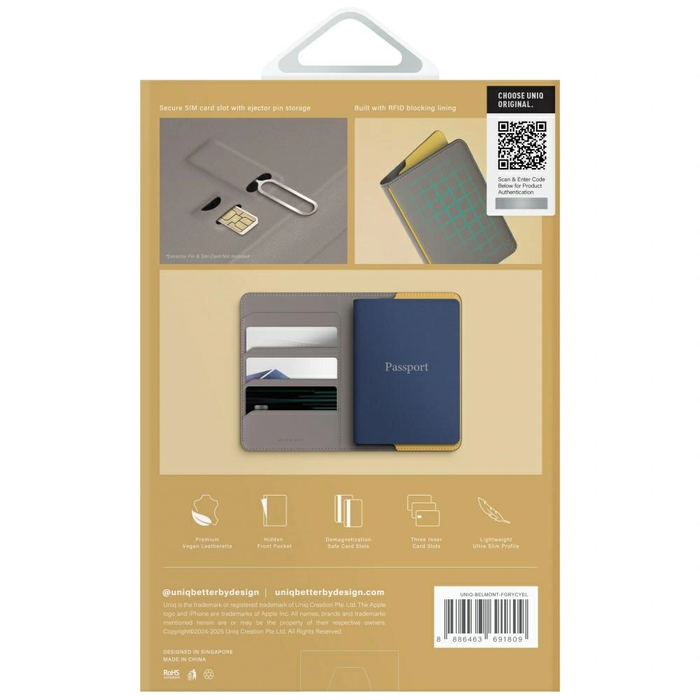 UNIQ Belmont RFID lock grey-yellow