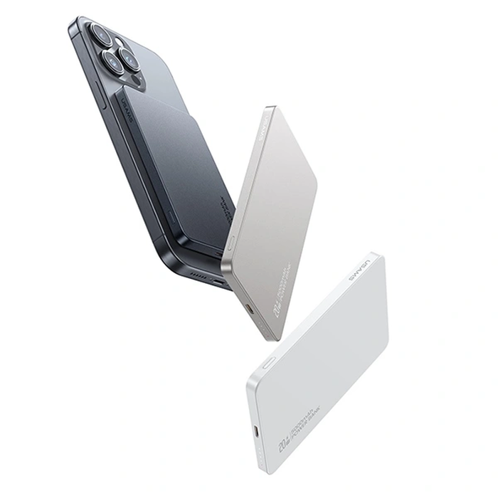 USAMS US-CD231 Power bank with wireless charging 5000mAh 20W PD Fast Charge titanium