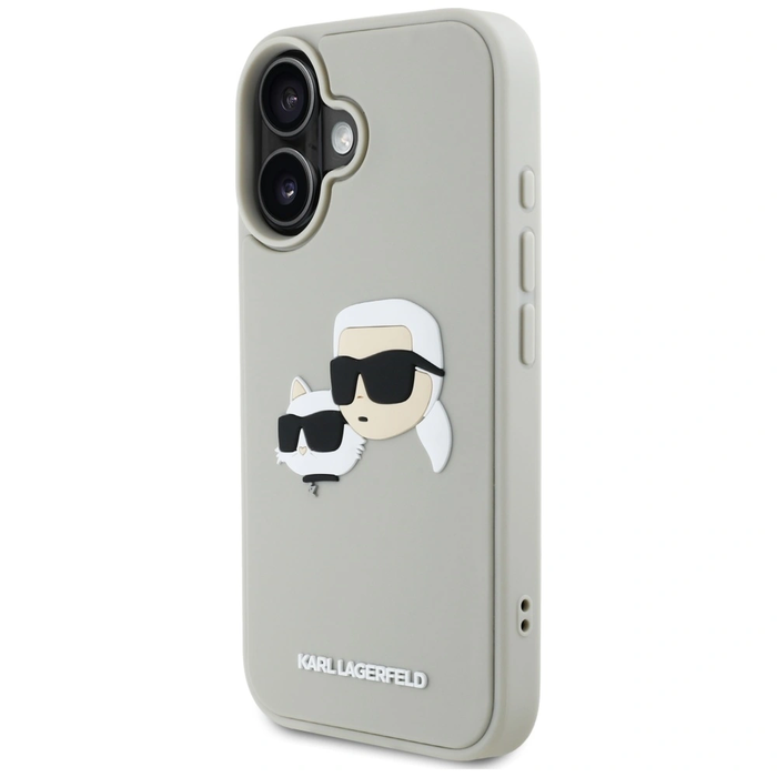 Karl Lagerfeld HC 3D Rubber Double Heads Apple iPhone 16 beige
