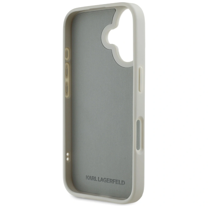 Karl Lagerfeld HC 3D Rubber Double Heads Apple iPhone 16 beige