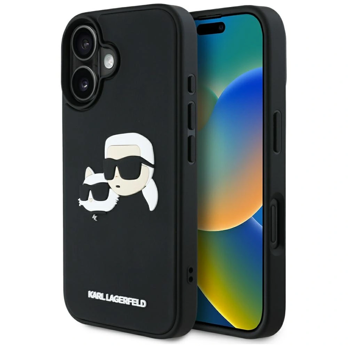 Karl Lagerfeld HC 3D Rubber Double Heads Apple iPhone 16 black