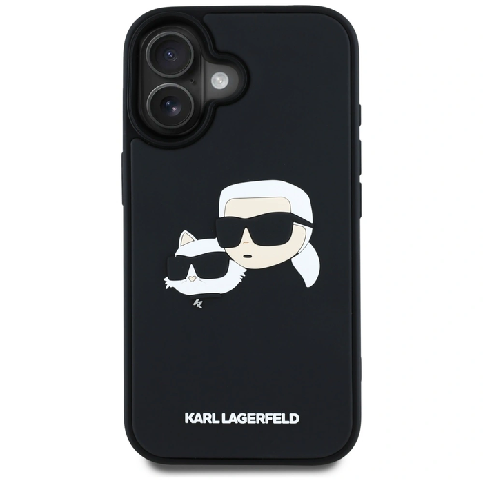 Karl Lagerfeld HC 3D Rubber Double Heads Apple iPhone 16 black