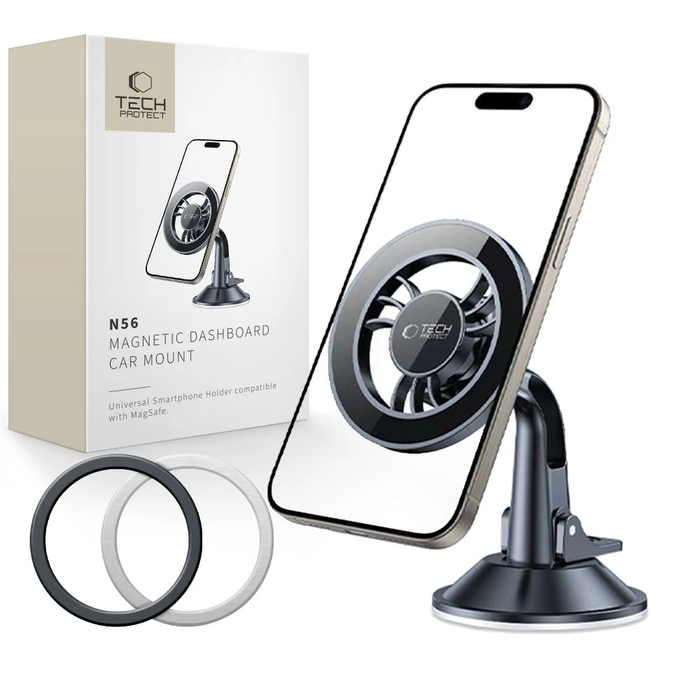 Tech-Protect N56 Magnetic MagSafe Dashboard Shrt Car Mount Black