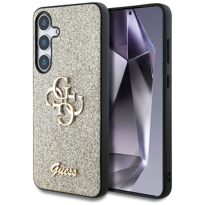 Guess Fixed Glitter Big 4G Metal Logo Samsung Galaxy S25 gold