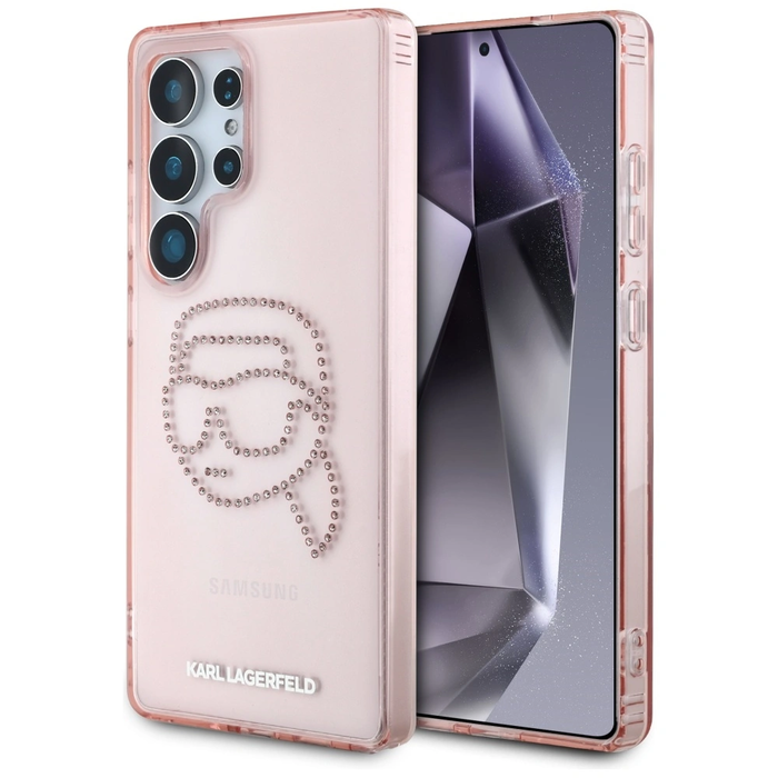 Karl Lagerfeld Rhinestones K. Head Logo Samsung Galaxy S25 Ultra pink
