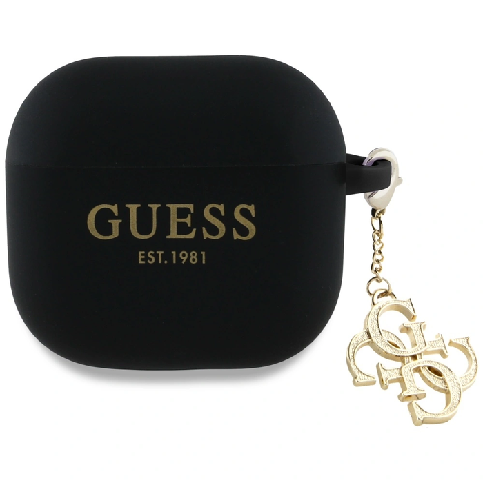 Guess GUA4LECG4K Apple AirPods 4 cover Silicone 4G Charm black