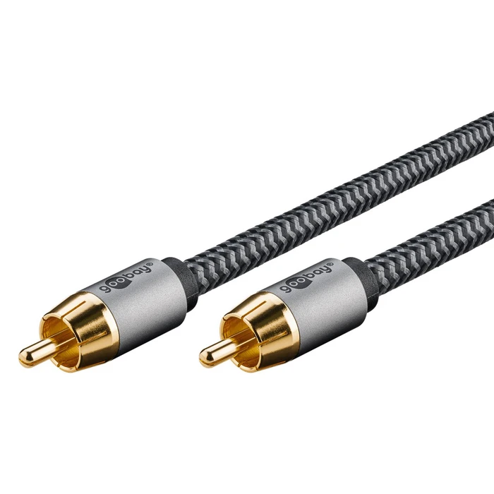 GOOBAY καλώδιο ήχου RCA αρσενικό - RCA αρσενικό 3 m (μαύρο/ασημί)