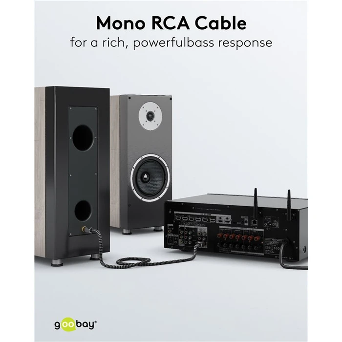 GOOBAY καλώδιο ήχου RCA σε RCA 65298, 5m, μαύρο/ασημί