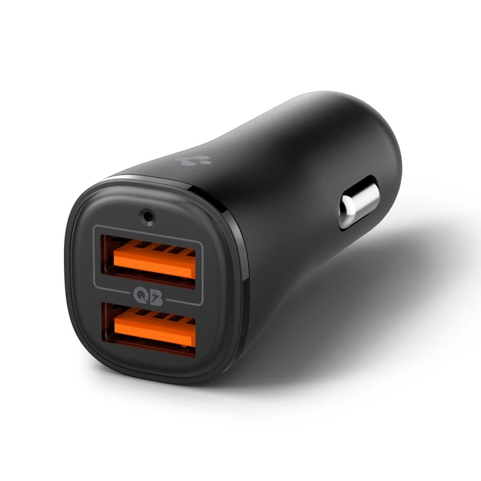 Spigen Essential EV302 2-port USB-A Car Charger 30W Black