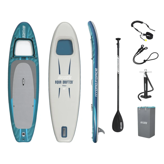 Bestway Hydro Force Aqua Drifter View Set Φουσκωτή Σανίδα SUP με Μήκος 3.35m Τιρκουάζ 6532H