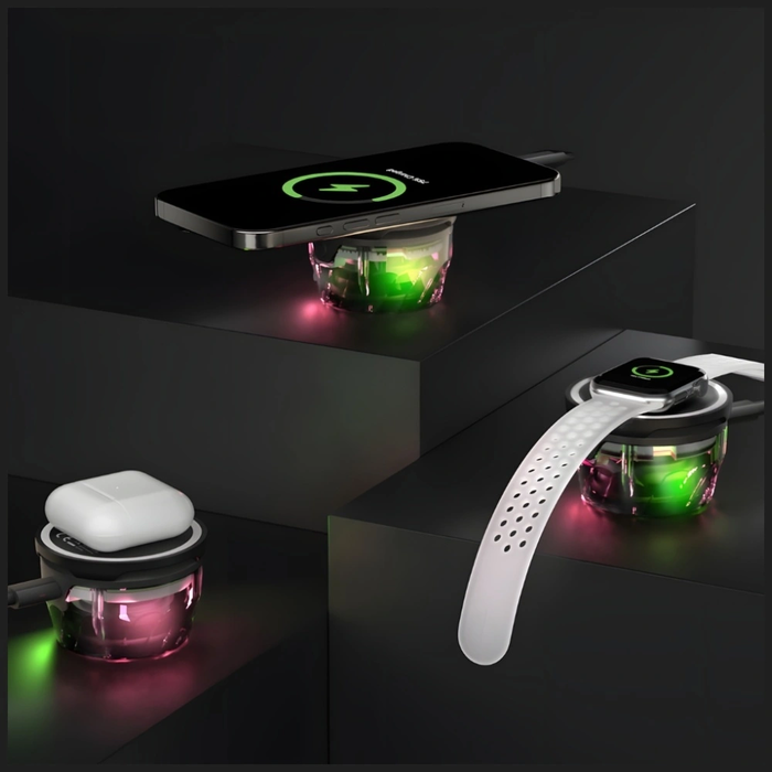4smarts SoundCharge RGB Bluetooth 5.4 compatible MagSafe Bluetooth speaker black