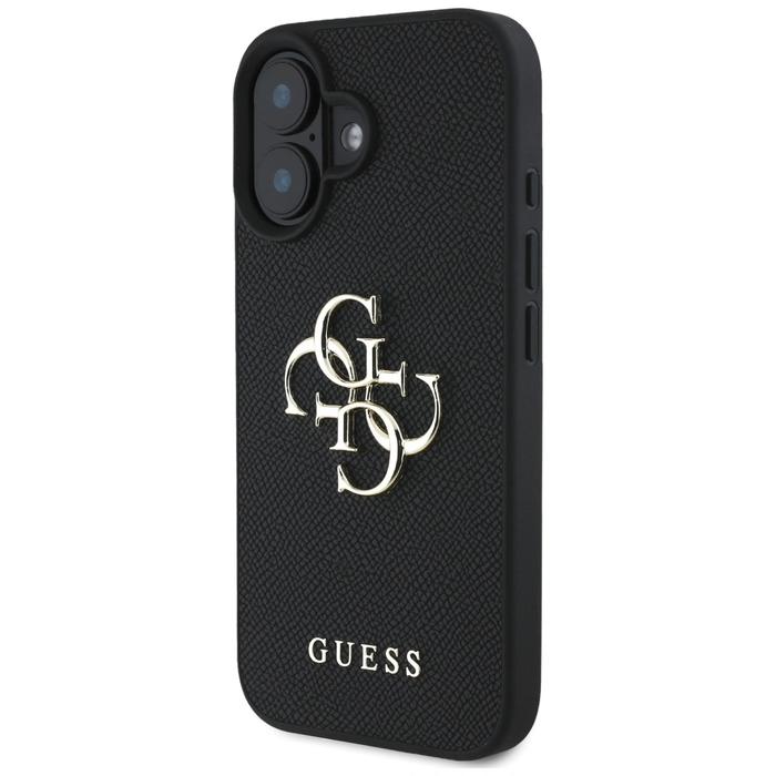 Guess Grained Big 4G Logo Small Classic Logo Apple iPhone 16 black