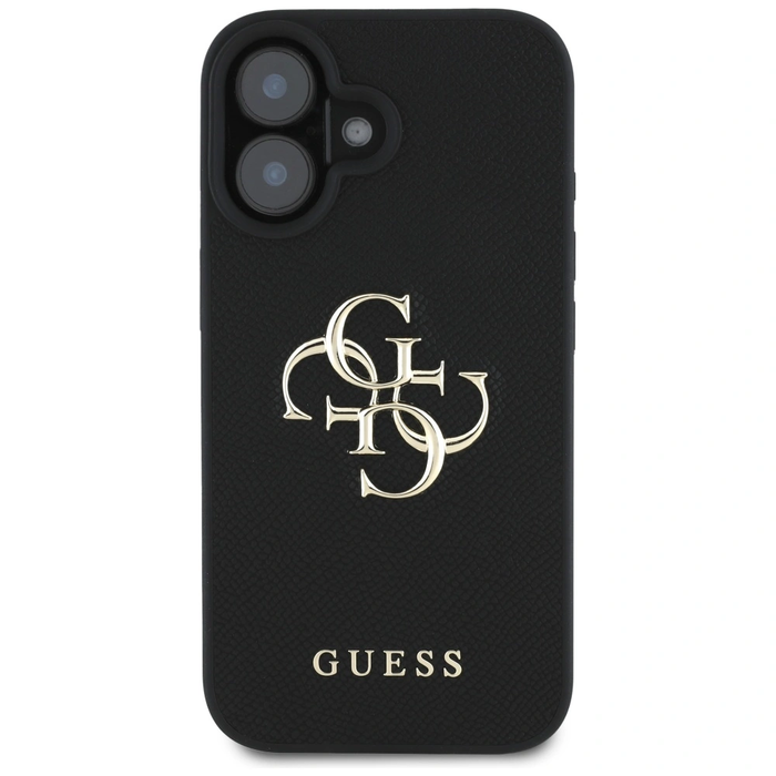 Guess Grained Big 4G Logo Small Classic Logo Apple iPhone 16 black