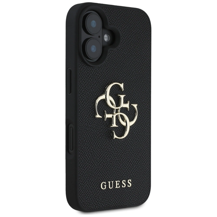 Guess Grained Big 4G Logo Small Classic Logo Apple iPhone 16 black