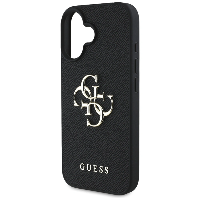 Guess Grained Big 4G Logo Small Classic Logo Apple iPhone 16 black