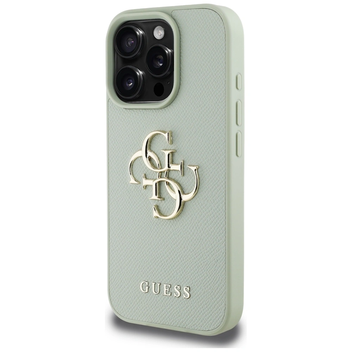 Guess Grained Big 4G Logo Small Classic Logo Apple iPhone 16 Pro Max green