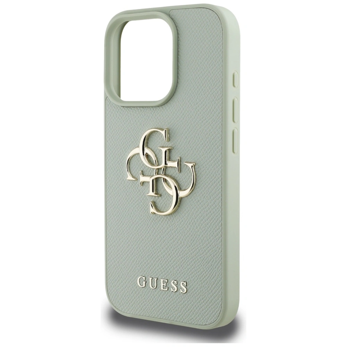 Guess Grained Big 4G Logo Small Classic Logo Apple iPhone 16 Pro Max green