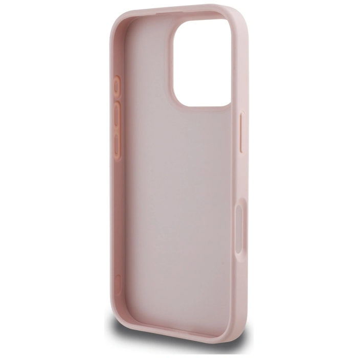 Guess Grained Big 4G Logo Small Classic Logo Apple iPhone 16 Pro pink