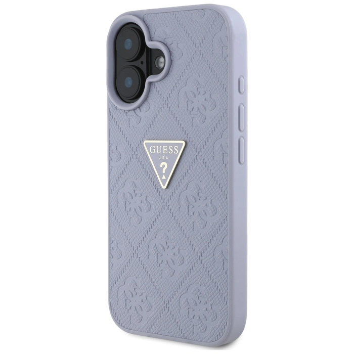 Guess Hot Stamp 4G Pattern Triangle Metal Logo Apple iPhone 16 purple