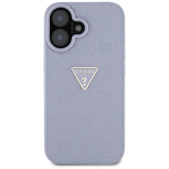 Guess Hot Stamp 4G Pattern Triangle Metal Logo Apple iPhone 16 purple