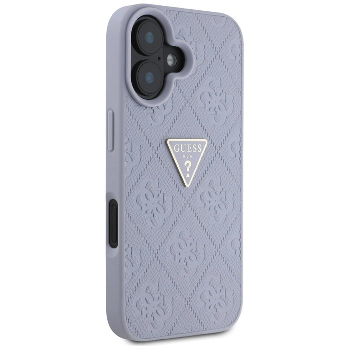 Guess Hot Stamp 4G Pattern Triangle Metal Logo Apple iPhone 16 purple