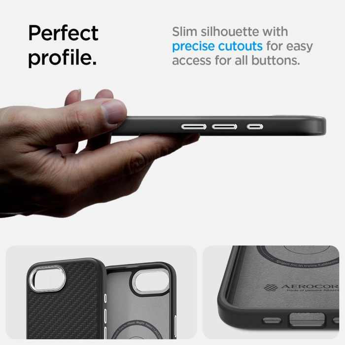 Spigen Enzo Aramid Mag MagSafe Apple iPhone 17e / 16e Matte Black