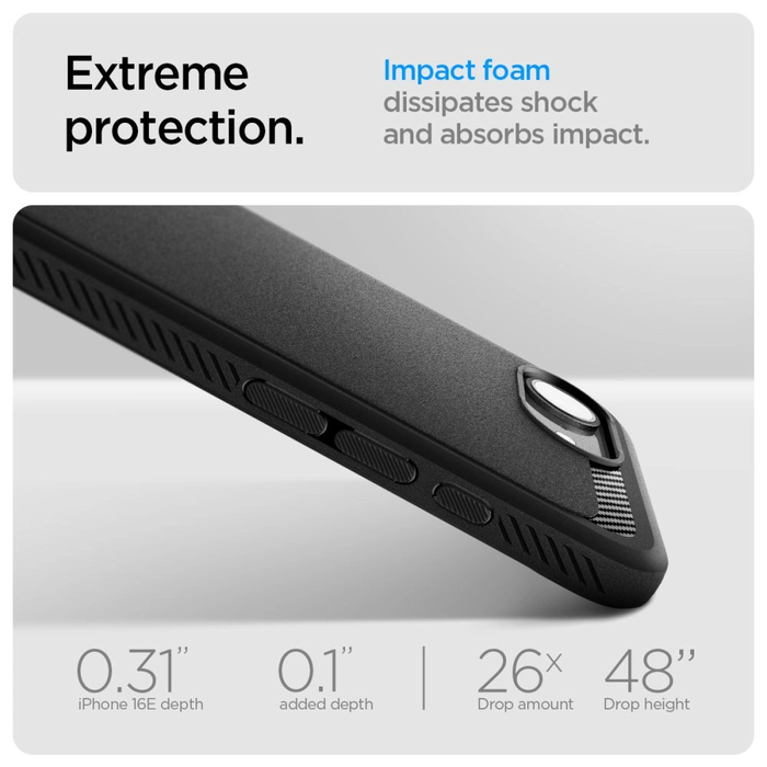 Spigen Rugged Armor Mag MagSafe Apple iPhone 17e / 16e Matte Black