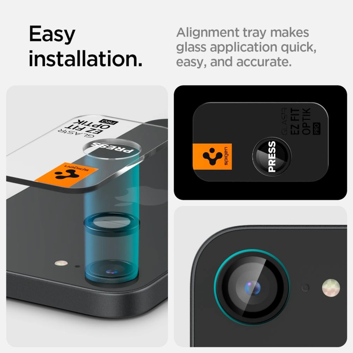 Spigen Optik Pro Glas.tr ez Fit Camera Protector Apple iPhone 17e / 16e Black [2 PACK]