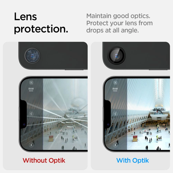 Spigen Optik Pro Glas.tr ez Fit Camera Protector Apple iPhone 17e / 16e Black [2 PACK]