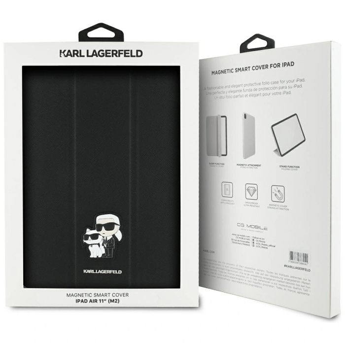 Karl Lagerfeld KLFC11RM24SAKCK Apple iPad Air 11" 2024 (6 gen) Book Cover Saffiano Magnetic Karl &Choupette black