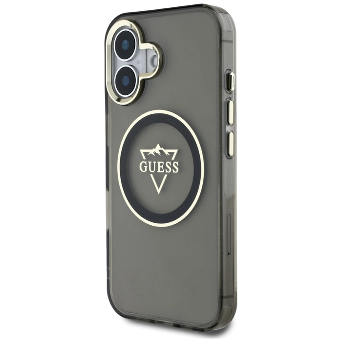 Guess IML Metal Mountain Logo MagSafe Apple iPhone 16 black