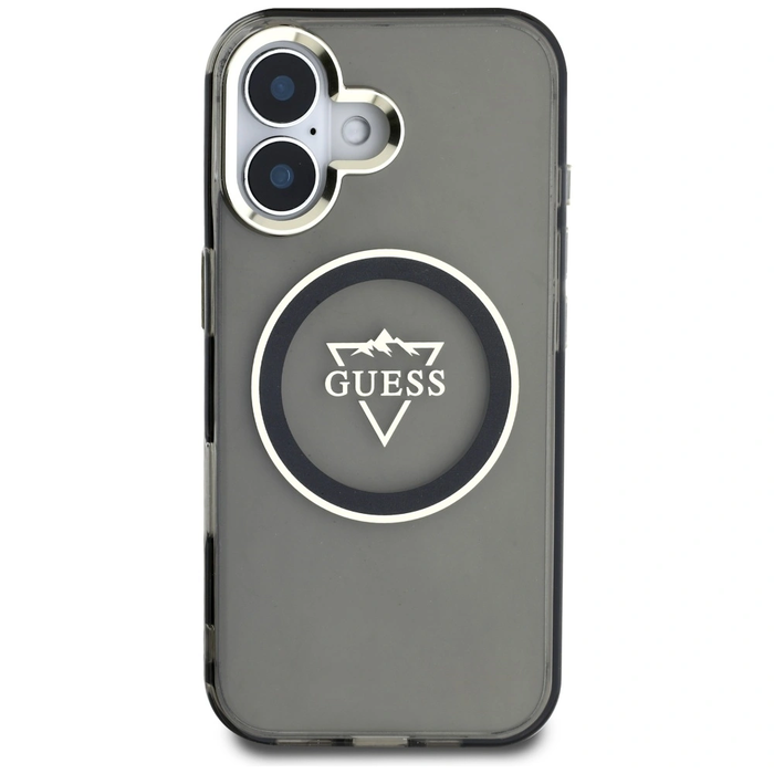 Guess IML Metal Mountain Logo MagSafe Apple iPhone 16 black