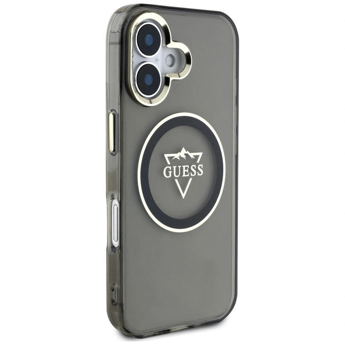 Guess IML Metal Mountain Logo MagSafe Apple iPhone 16 black