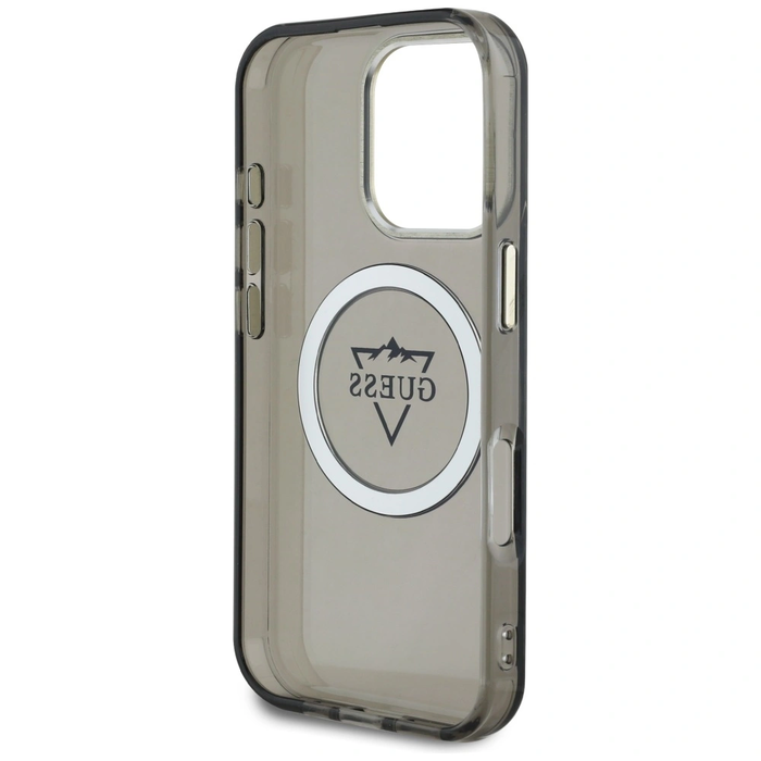 Guess IML Metal Mountain Logo MagSafe Apple iPhone 16 Pro black