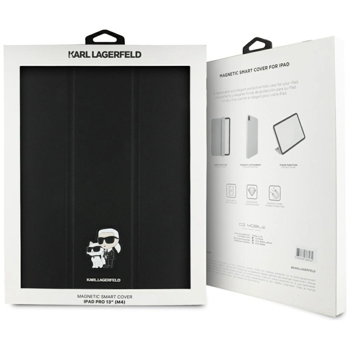 Karl Lagerfeld KLFC13PM24SAKCK Apple iPad Pro 13" 2024 (7 gen) Book Cover Saffiano Magnetic Karl &Choupette black