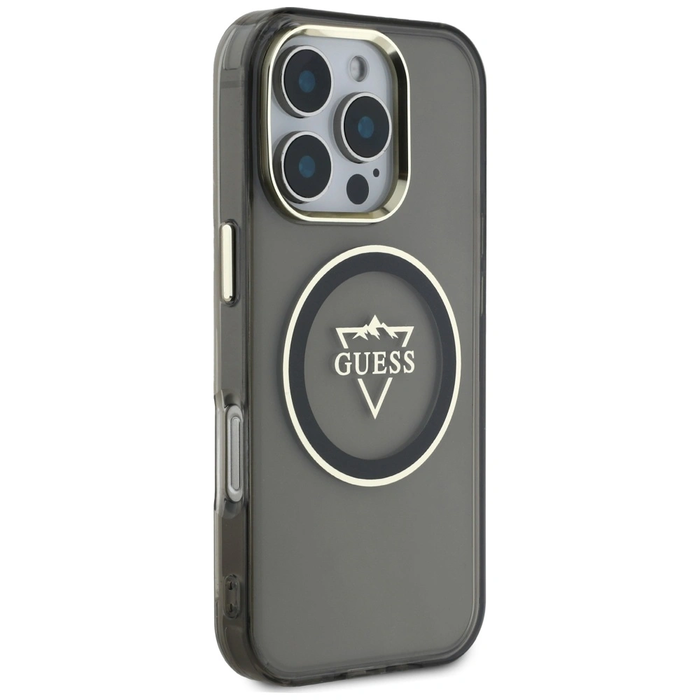 Guess IML Metal Mountain Logo MagSafe Apple iPhone 16 Pro Max black
