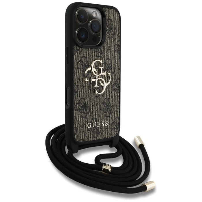Guess 4G Big Logo Cord Stap Crossbody Apple iPhone 16 Pro brown