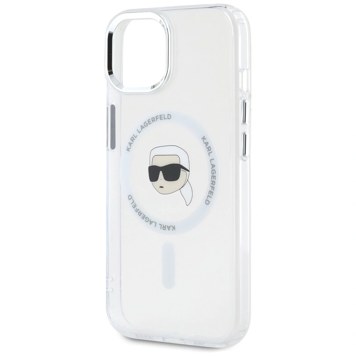 Karl Lagerfeld IML Metal Karl Head MagSafe Apple iPhone 15 Plus white