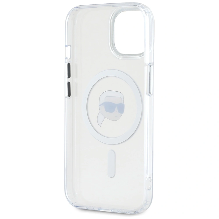 Karl Lagerfeld IML Metal Karl Head MagSafe Apple iPhone 15 Plus white