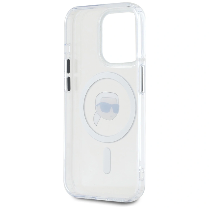 Karl Lagerfeld IML Metal Karl Head MagSafe Apple iPhone 15 Pro white