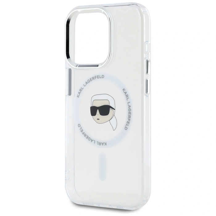 Karl Lagerfeld IML Metal Karl Head MagSafe Apple iPhone 15 Pro Max white