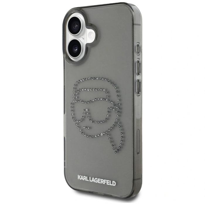 Karl Lagerfeld IML Rhinestones Karl Head Apple iPhone 16 black